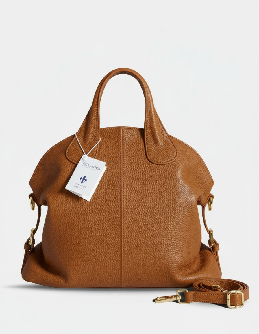 Giulia - Borsa a mano con tracolla in Vera Pelle - Made in Italy - Forte dei Marmi Collection