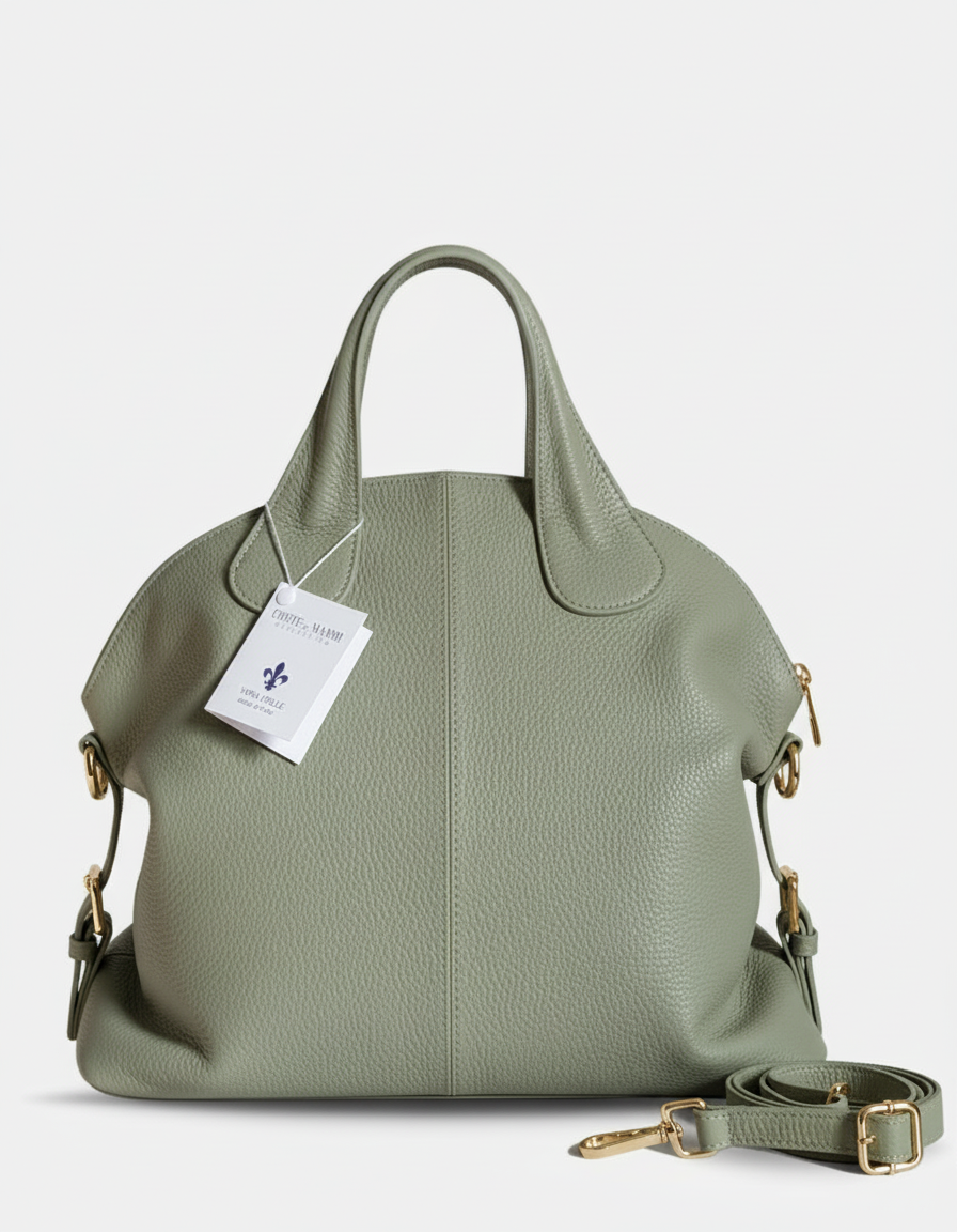 Giulia - Borsa a mano con tracolla in Vera Pelle - Made in Italy - Forte dei Marmi Collection