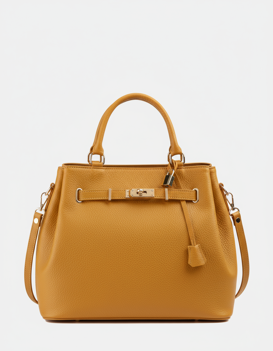 Stella - Borsa a mano con Tracolla in Vera Pelle - Made in Italy