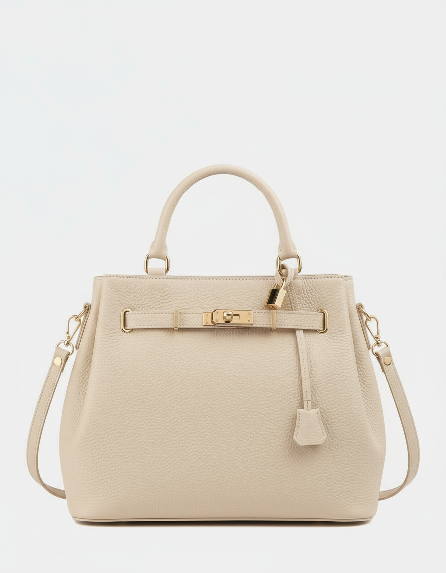 Stella - Borsa a mano con Tracolla in Vera Pelle - Made in Italy