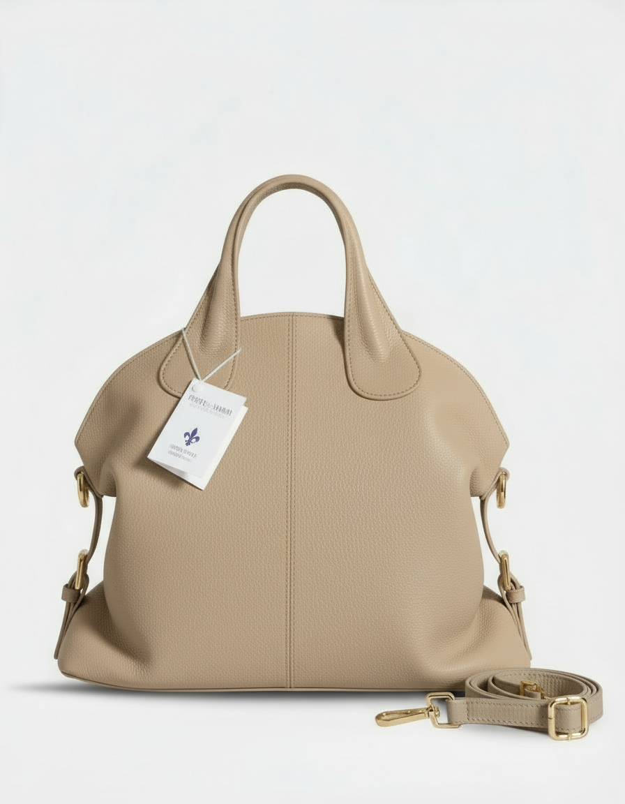 Giulia - Borsa a mano con tracolla in Vera Pelle - Made in Italy - Forte dei Marmi Collection