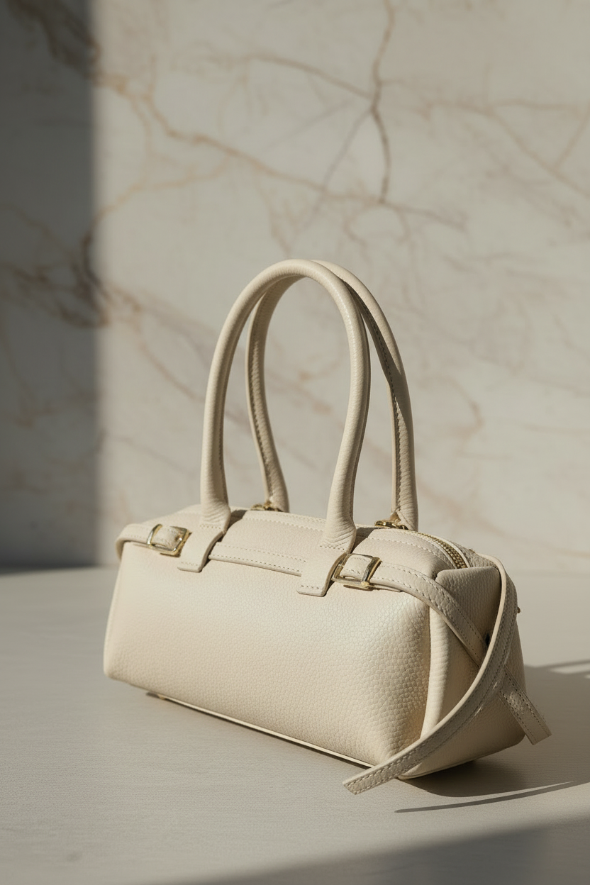 Mood opera - Mini bag (Beige) in vera pelle a mano o con tracolla