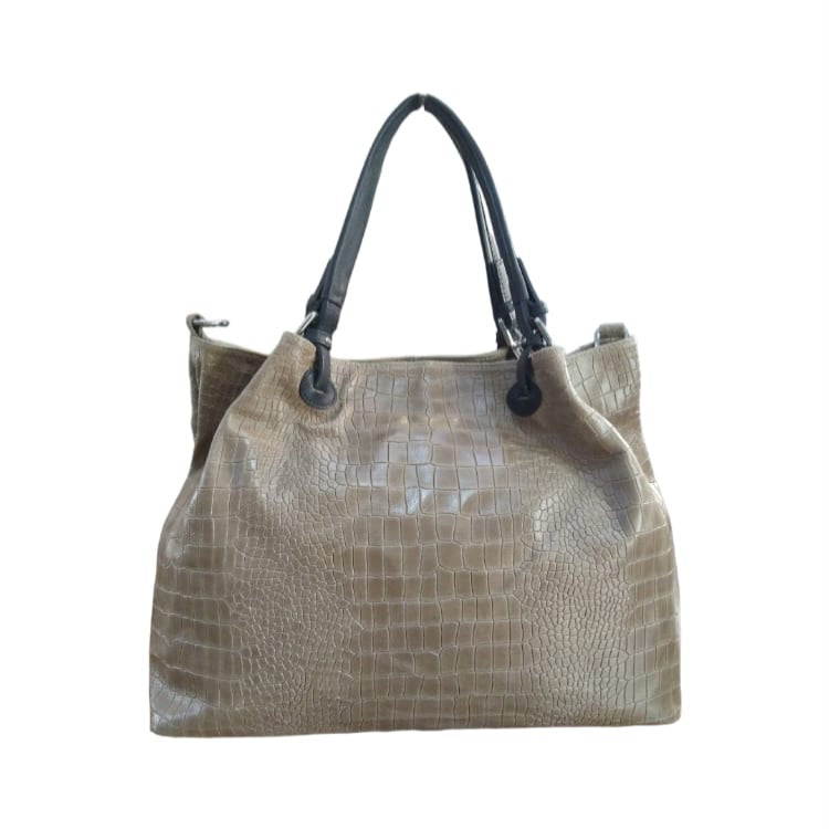 Aba - Maxi Bag - Vera Pelle Stampa Cocco - Made in Italy