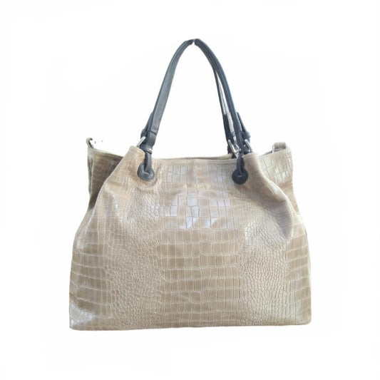 Aba - Maxi Bag - Vera Pelle Stampa Cocco - Made in Italy