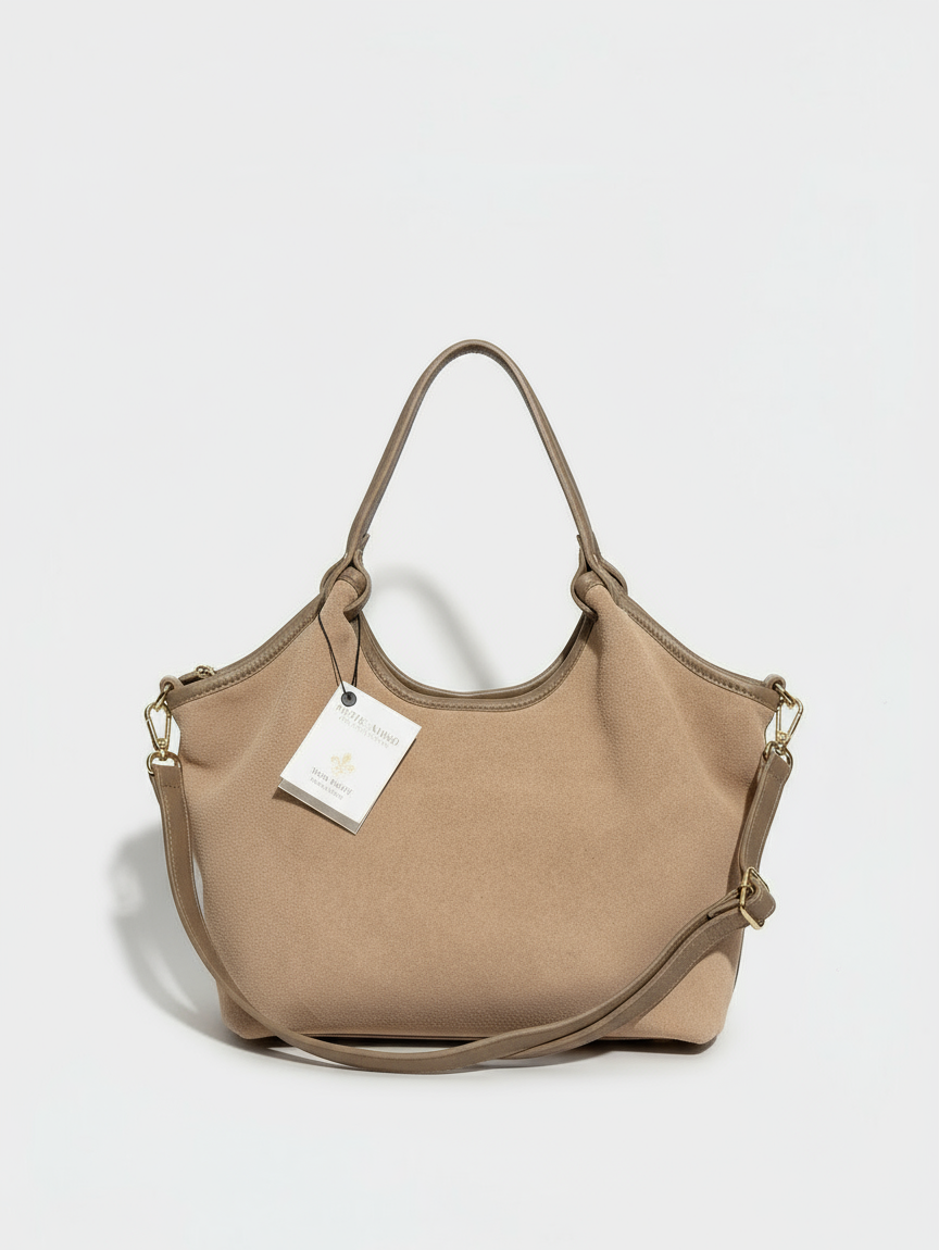 Laura - Borsa a mano con tracolla in Vera Pelle Scamosciata - Made in Italy - Le Borse di Forte dei Marmi