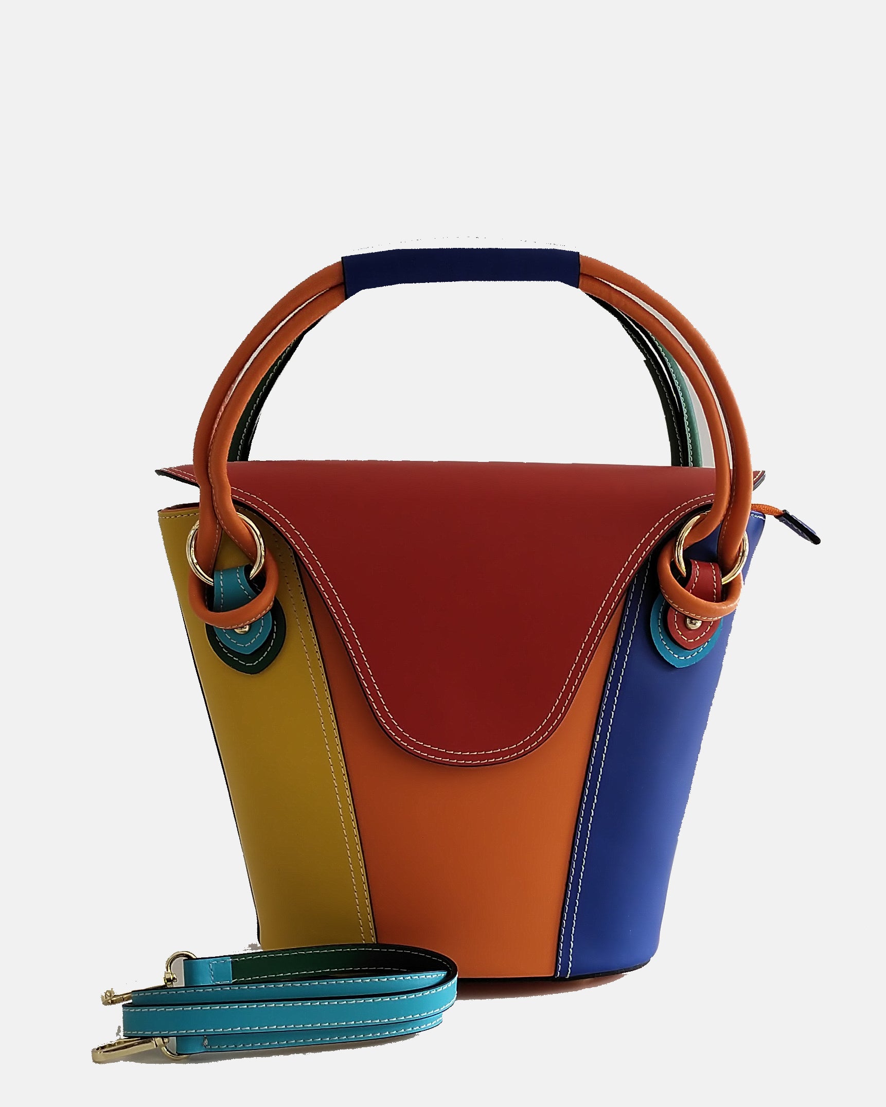 Iris -  Borsa in Vera Pelle Multicolor - MADE IN ITALY - FortedeiMarmi Collection - Le Borse di Forte dei Marmi